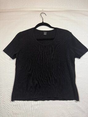 Sandra Black Tee Shirt Women M Silk Cotton Nylon Blend Luxury Minimalist Classic